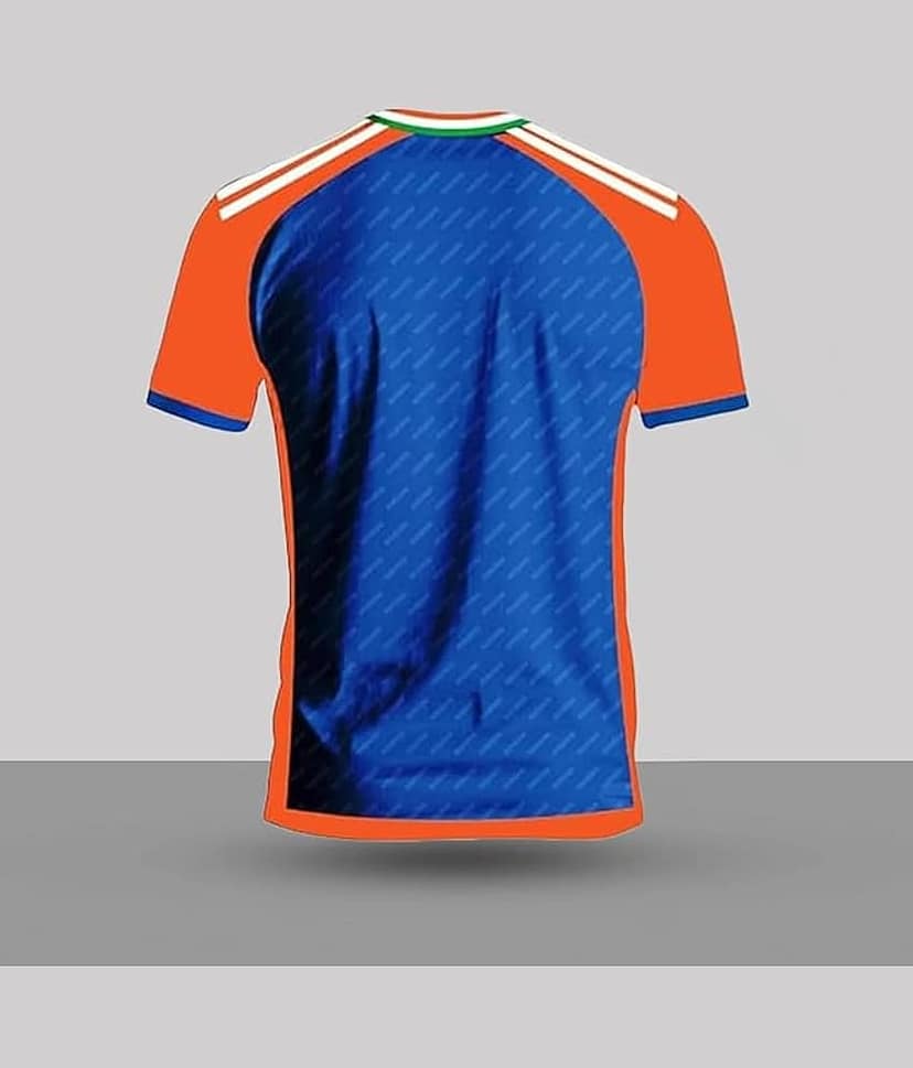 India Orange Color ODI World Cup Cricket Jersey view 2