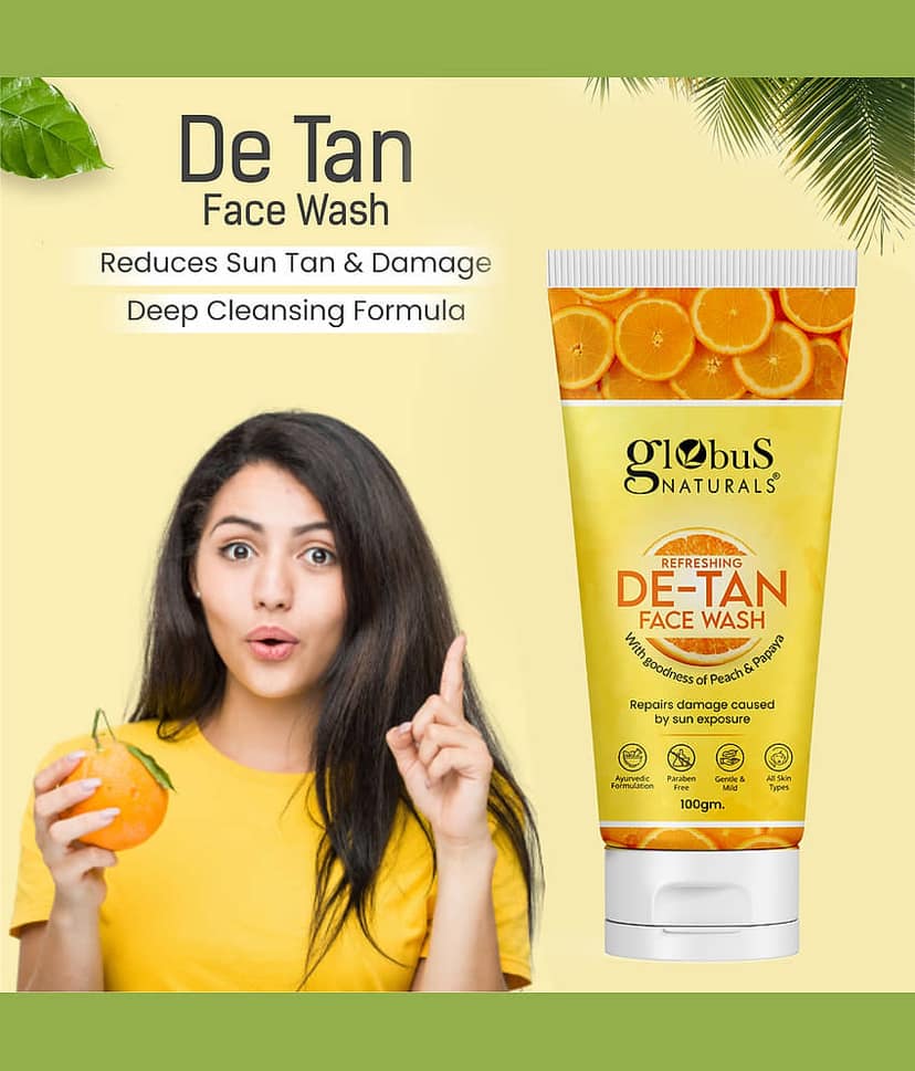 Globus Naturals DeTan Face Wash, 100ml (Pack of 4) view 2
