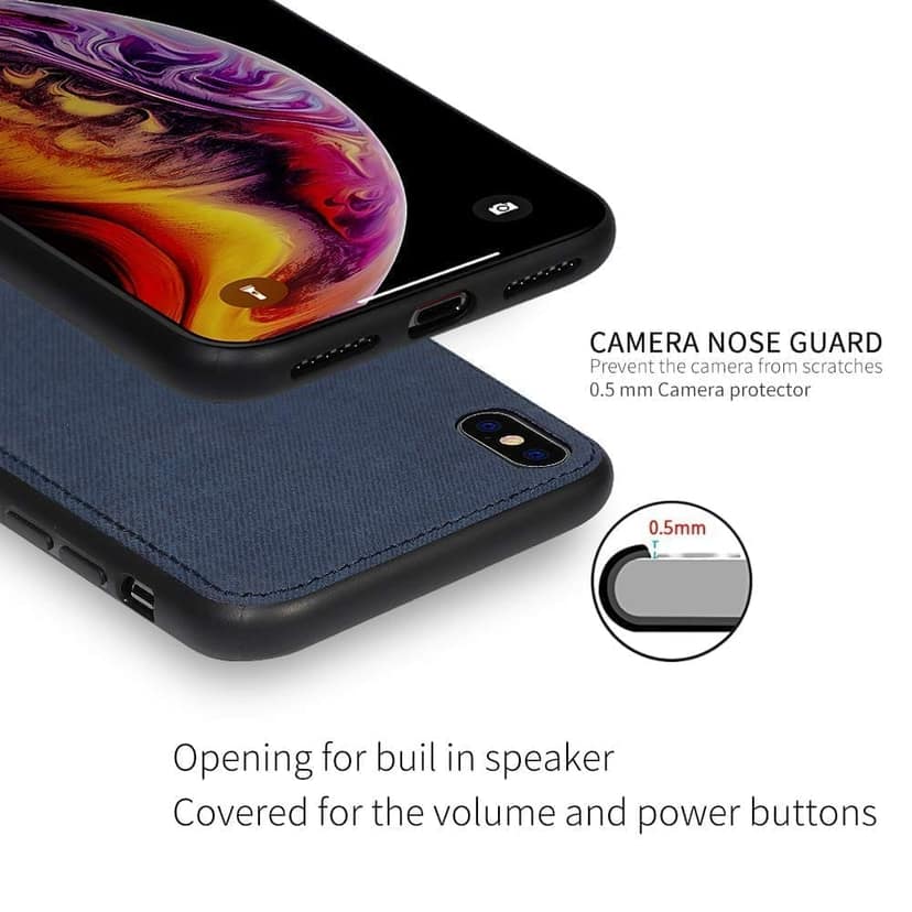 Memumi Magnific Series Canvas Back Cover for Apple iPhone 7 Plus/8 Plus, Shockproof - Blue (5.5") view 3