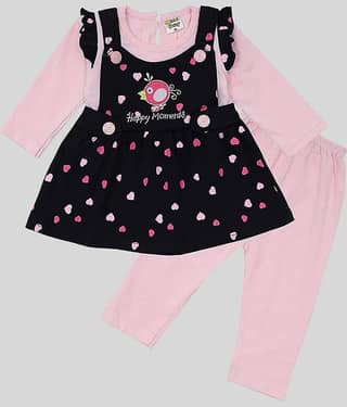 NammaBaby Baby Girls Cotton Blend Dresses ( Pink )