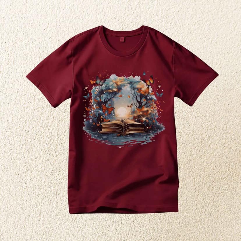 Trishoolin "Enchanted Storybook Forest" Floral Theme Art T-Shirt | Design 30196MB view 2