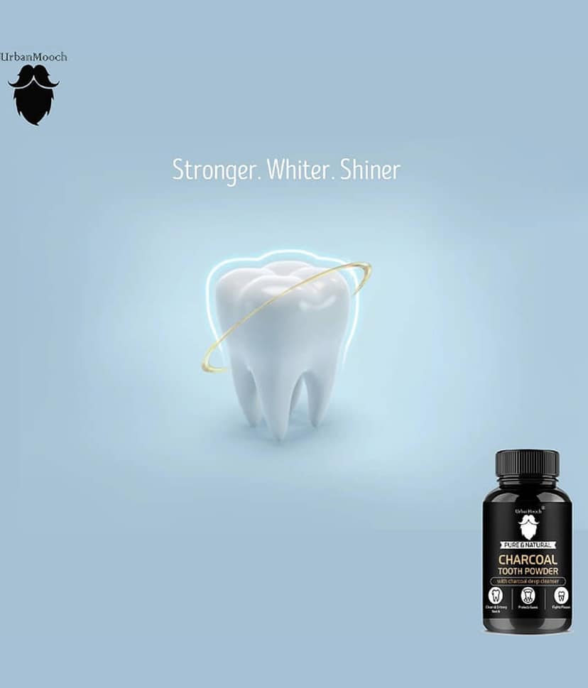 UrbanMooch Charcoal Teeth Whitening Powder - Mint Toothpowder 20 gm view 2