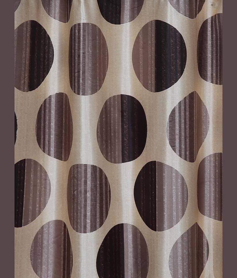 Cortina - Polka Dots Printed Room Darkening Eyelet Curtain-7 Ft-pack of 2 view 2