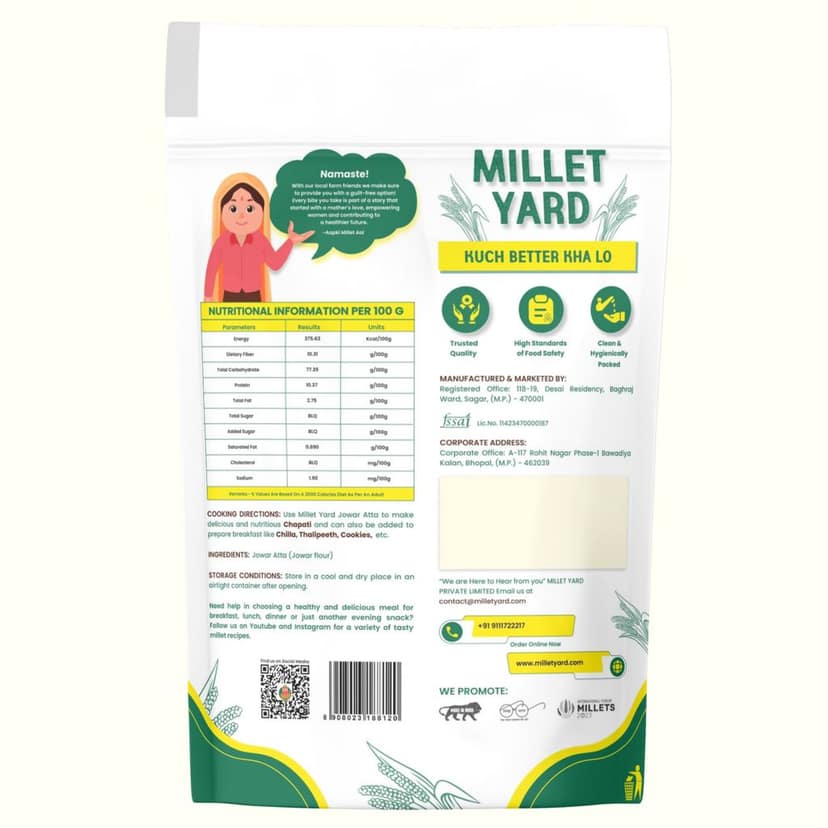 MILLET YARD Jowar Atta | Jowar Flour 500 Gms view 2