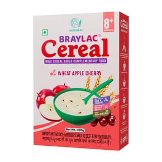 Braylac Cereal Wheat Apple Cherry - 300 gm for 8 to 24 months