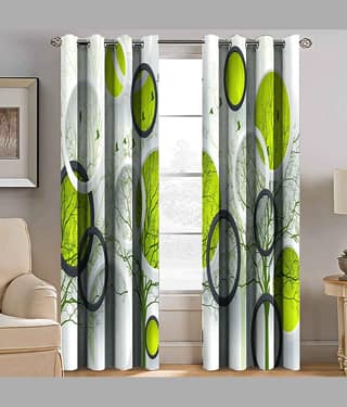 BELLA TRUE Floral Semi-Transparent Curtain 5 ft Pack of 2 Multi Color