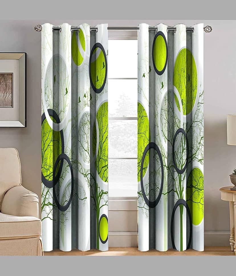 BELLA TRUE Floral Semi-Transparent Curtain 5 ft Pack of 2 Multi Color