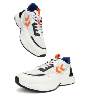 Blaze Men Lace Up Sports White/Orange Shoe view 10