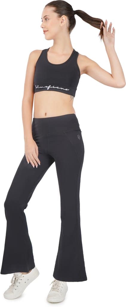BlueFicus Women's Heavy Lycra Regular Fit Double Pocket Track Pant (Black) view 4