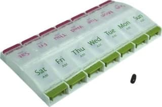 EZYFIT Pill Medicine Organizer Reminder Box 7 Days AM PM I Large Compartments for Bigger Pills Container Cases with Unique Push-Button, Pack of 1