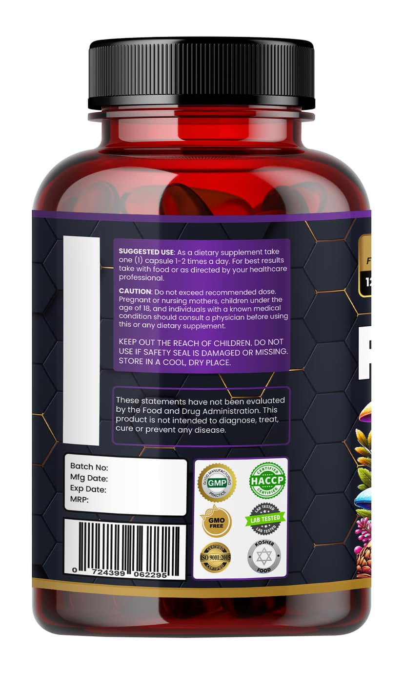 Humming Herbs Pine Bark Extract Capsules 1200mg - Potent Antioxidant for Prostate Health, Urinary Function, and Inflammatory Support - With Lions Mane, Turmeric, Alpha Lipoic Acid view 2