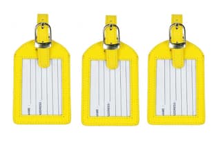 Sukeshcraft Luggage Tags Suitcase Tag Travel Bag Labels 3 Pcs Combo(Latte Orange)