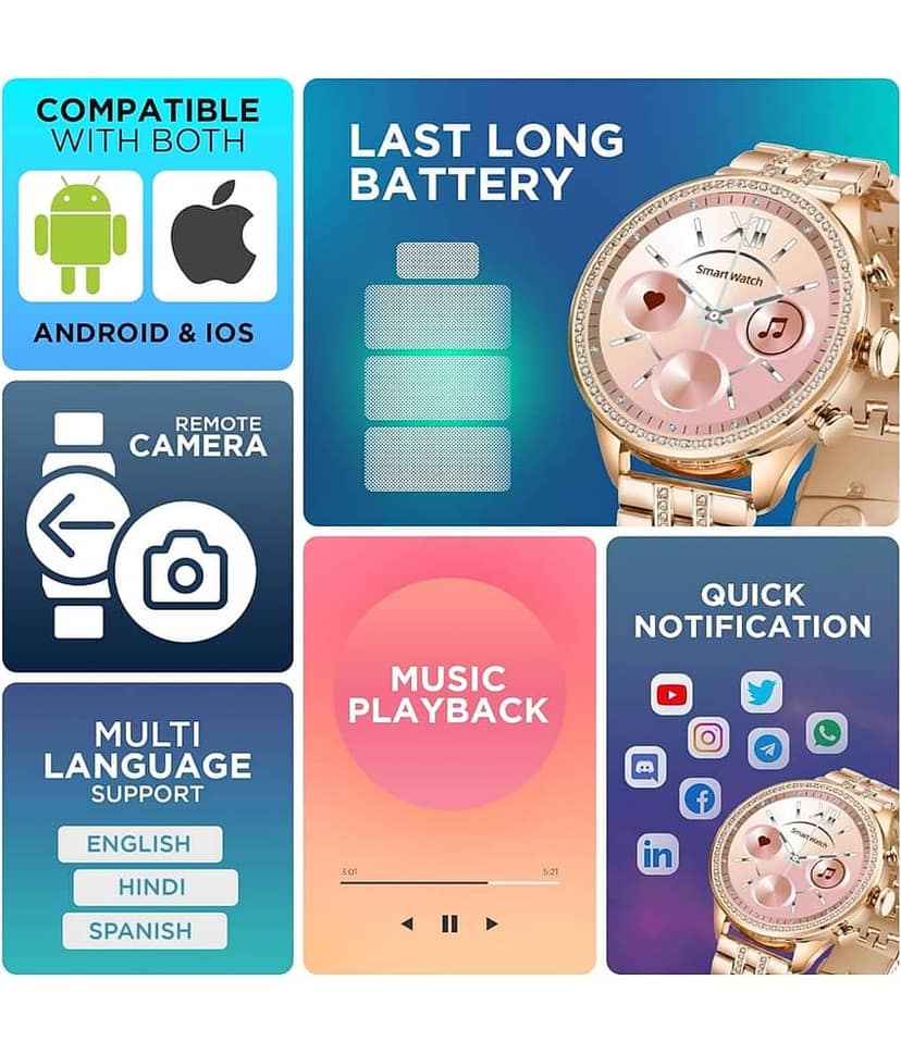 VENKAT ZONE AMOLED BT Calling Upto 1-2 days Smart Watch Gold view 2