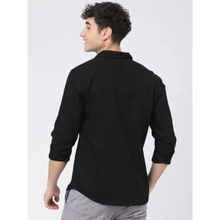Baleshwar Men Black Solid Slim Fit Casual Shirt (Pack of Shirt) view 2