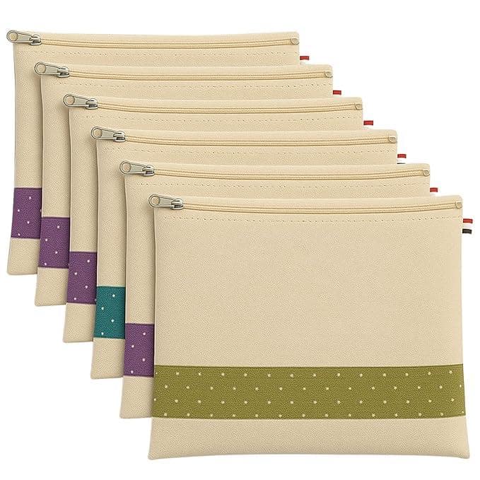 Panchhi Store Cotton Saree Covers for Storage | Saree Bags with Zipper 16x14 Inches | Cloth Organizer for Wardrobe, Storage Organiser Transparent Mesh Window Saree Organiser beige Color