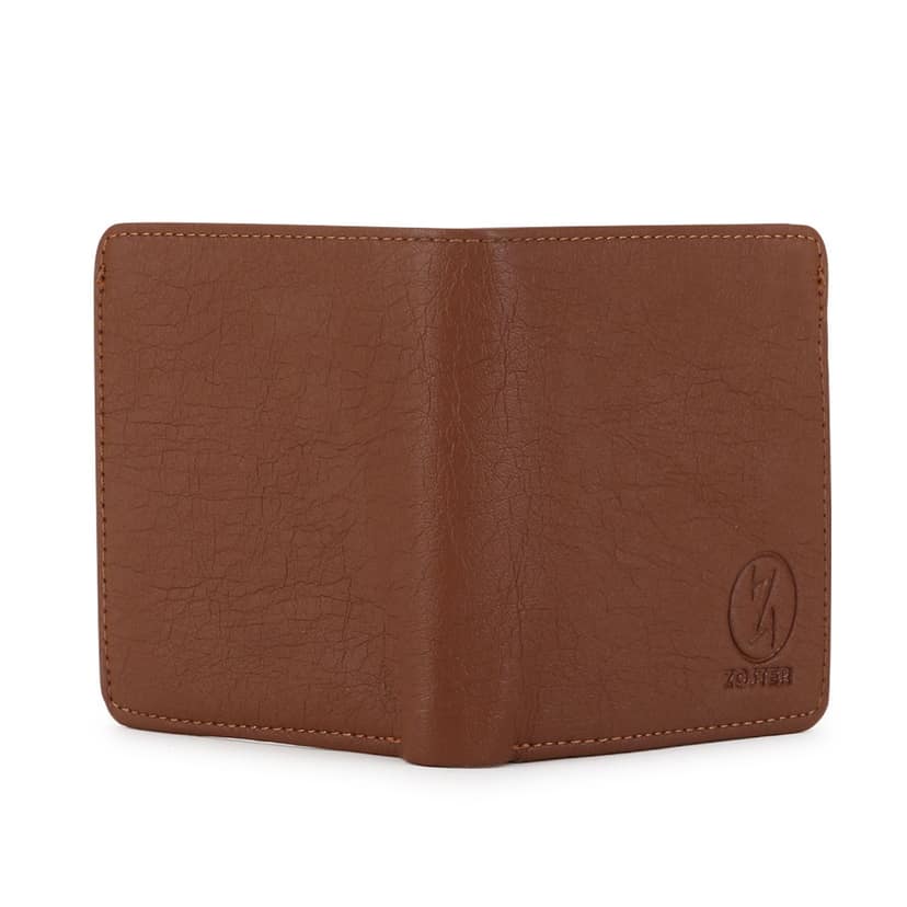 ZOSTER Tan Vegan Leather Wallet for Men & Women - Stylish and Sustainable Wallet view 4