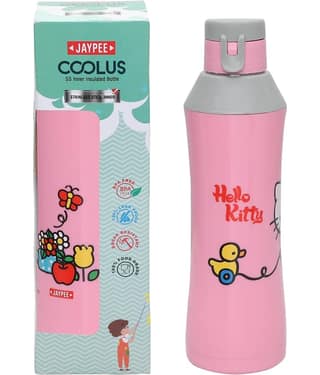 Jaypee Pink Stainless Steel School Water Bottle 650 mL ( Set of 1 )