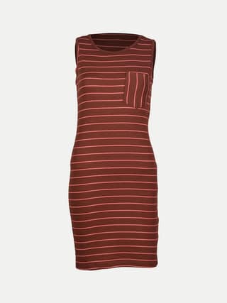 Women Rust Striped long knit Dress