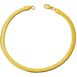 KIMTI 18k Gold Plated Men Bracelet (Gold, Snake Chain)