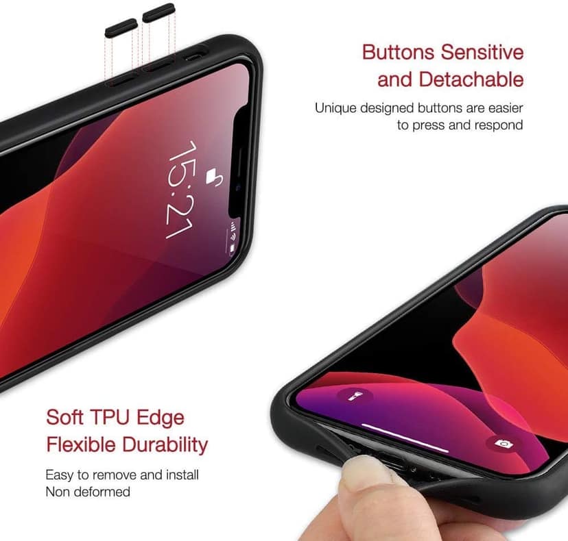 Memumi Armour Series Back Cover for Apple iPhone 11 Pro SGS Drop/Shockproof - Trans Black (5.8") view 4