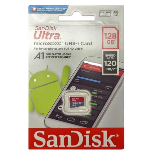 Sandisk 128GB Ultra microSDXC UHS-I Memory Card - 120MB/s, Class 10, U1, Full HD, A1, Micro SD Card view 3