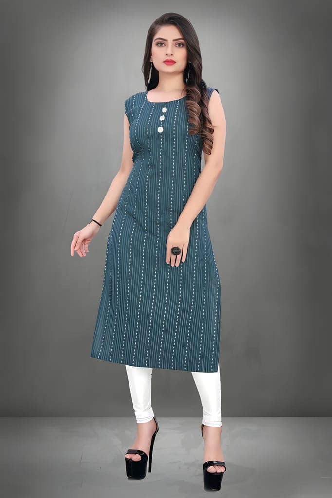 Women’s Trendy Rayon Kurti with Elegant Pattern | Stylish Ethnic Wear for Daily Outings and Office Wear