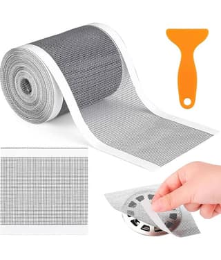 Kitchen Sink Strainer Disposable Hair Catcher Shower Drain Mesh Stickers roll, Cuttable PVC Mesh, DIY Shower Drain Cover Hair Catcher for Any Length