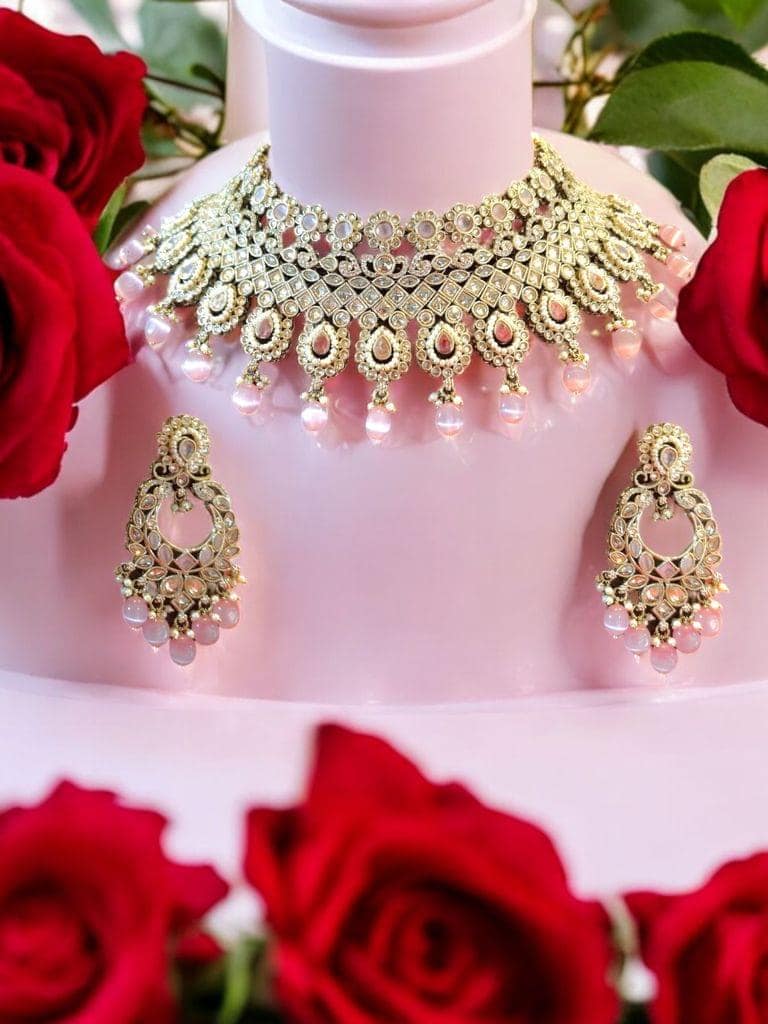 The Blushing Bride Choker Set - The Royal Bride by Dia Art Jewels view 2