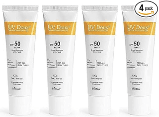 Brinton Healthcare UvDoux Face & Body Sunscreen gel with SPF 50 PA+++ in Matte Finish and Oil Free Formula| Protection against UVA/UVB Rays100gm x Pack of 4
