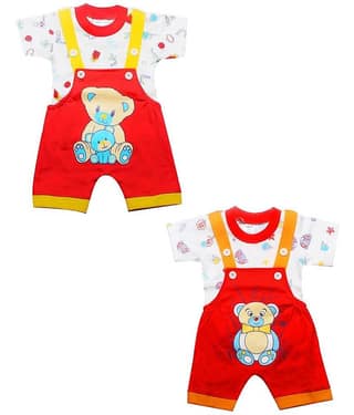 INFANT Pack of 2 Baby Boys 100% Cotton Bodysuit ( Red & Yellow )