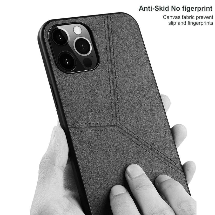 Memumi Lord Howe Series Canvas Back Cover Case for Apple iPhone 12 Pro Max - Black (6.7") view 4