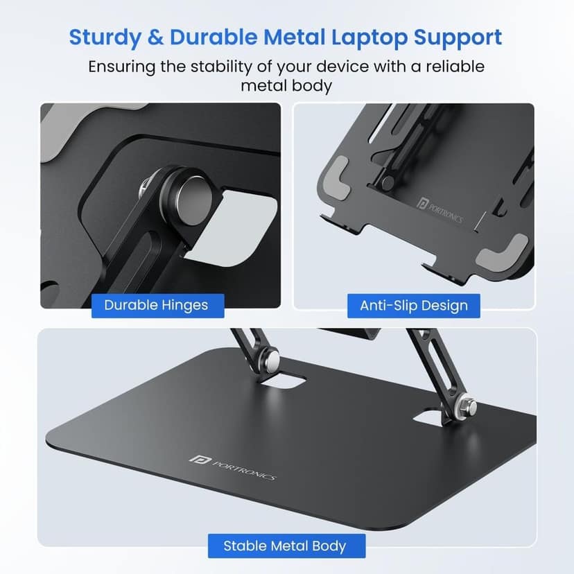 Portronics My Buddy K3 Pro Laptop Stand with Adjustable view 3