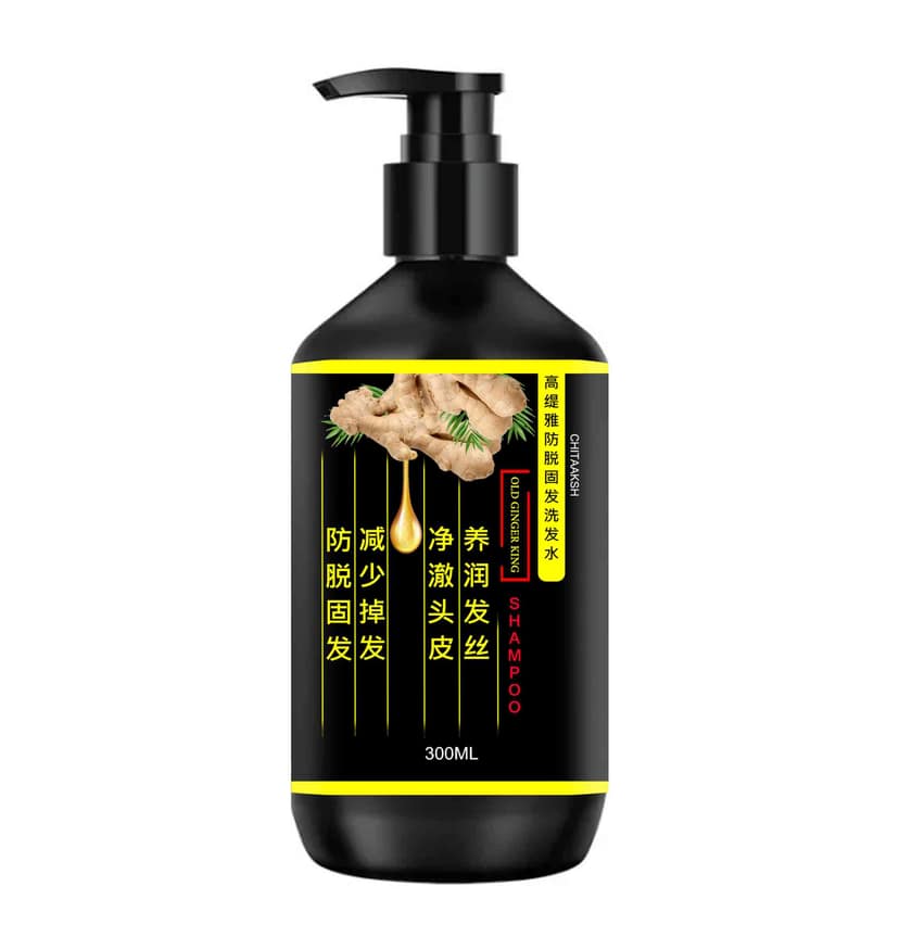 Original Herbal Ginger Hair Growth Shampoo for Women and Men - Organic Instant Coverage Shampoo 300ml