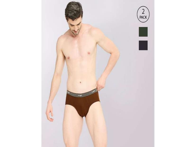 VIP Fresh Men's Cotton Briefs-Assorted Colours (Pack of 2) - 110