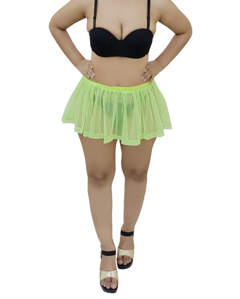 Girls and Women Casual, Beach, Swim, Honeymoon and Club Wear Transparent Sea Green See Through Micro Skirt