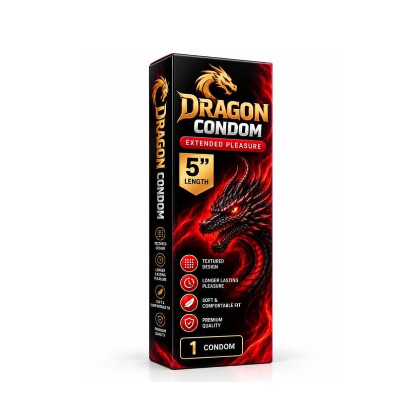 Dragon Condom | Adult Wellness Product | Textured Design