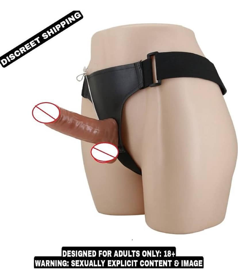 KNIGHTRIDERS 7 Inch Chocolate Strap On Artificial Solid Penis Dildo With Belt Sex Toy For Women