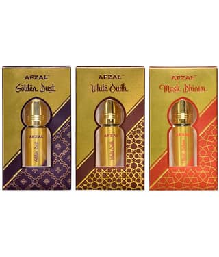 AFZAL MUKHALLAT BADAR WHITE OUDH MUSK DHIRAM 6ML ATTAR ROLL ON PK3