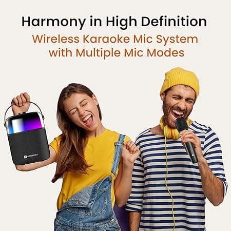 Portronics Dash 4 50W Wireless Bluetooth Party Speaker with Karaoke Mic, Upto 6 Hours Playtime, HD Sound, Bass Boost Technology (Black) view 5