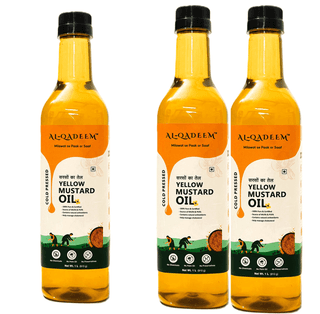Premium Cold-Pressed Yellow Mustard Oil – 100% Pure & Lab Tested | Heart Health & Skin - Pack of 3
