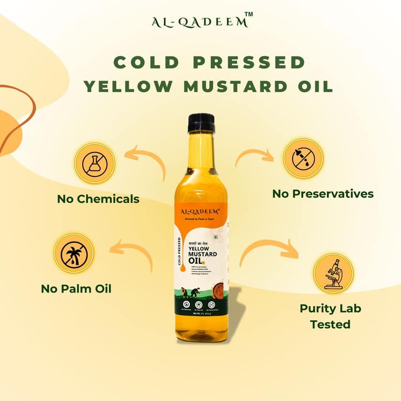 Premium Cold-Pressed Yellow Mustard Oil – 100% Pure & Lab Tested | Heart Health & Skin - Pack of 3 view 2