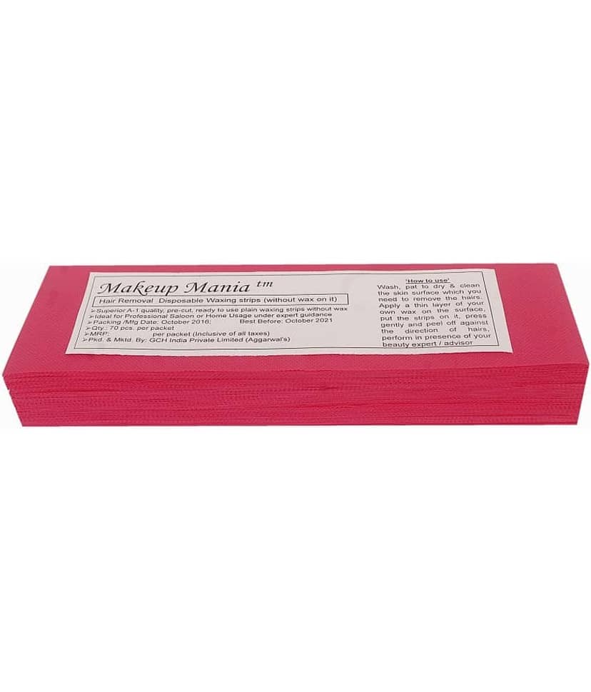 Makeup Mania Hair Removal Waxing Strips 70 Strips (1 Pkt x 70) Non-Woven Body Wax Strips (Red)