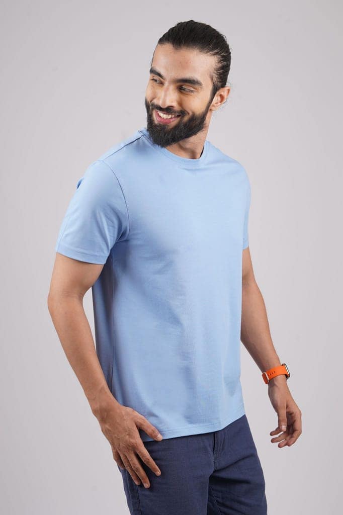 Men's Kentacky Blue Lycra Jersry Solid Crew view 4