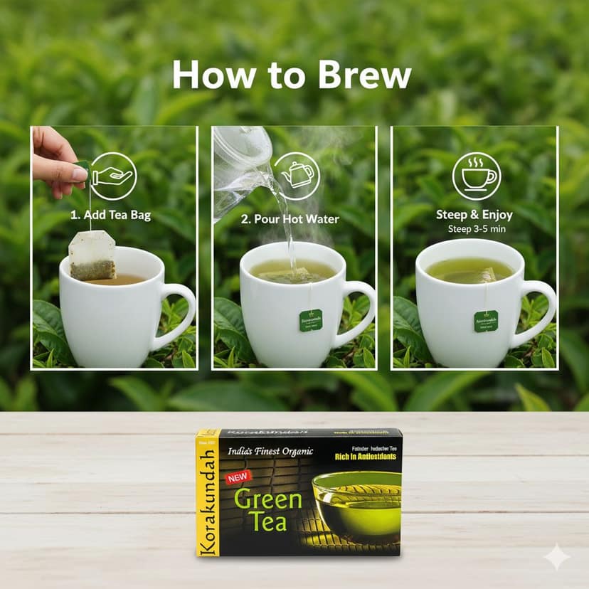 KORAKUNDAH Organic Green Tea (25 Dip Bags) view 10