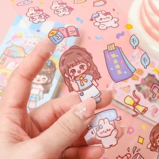 Cartoon Theme Self Adhesive Stickers for Paper Kids Stickers-20 Sheets for Project Scrapbooking Crafts & Classroom