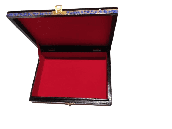 Handcrafted Wooden Jewelry Box with Intricate Floral Design view 2