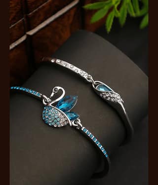 YOUBELLA Silver Bracelet ( Pack of 2 )