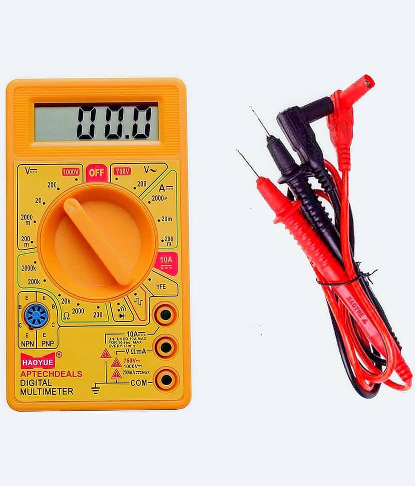 Digital Multimeter LCD AC DC Measuring Voltage Current for home use. Campus Comp Digital Multimeter