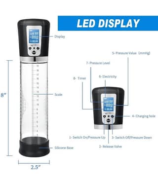 PREMIUM QUALITY LCD DISPLAY AUTOMATIC ELECTRONIC PENIS ENLARGEMENT PUMP BY NAUGHTY WORLD