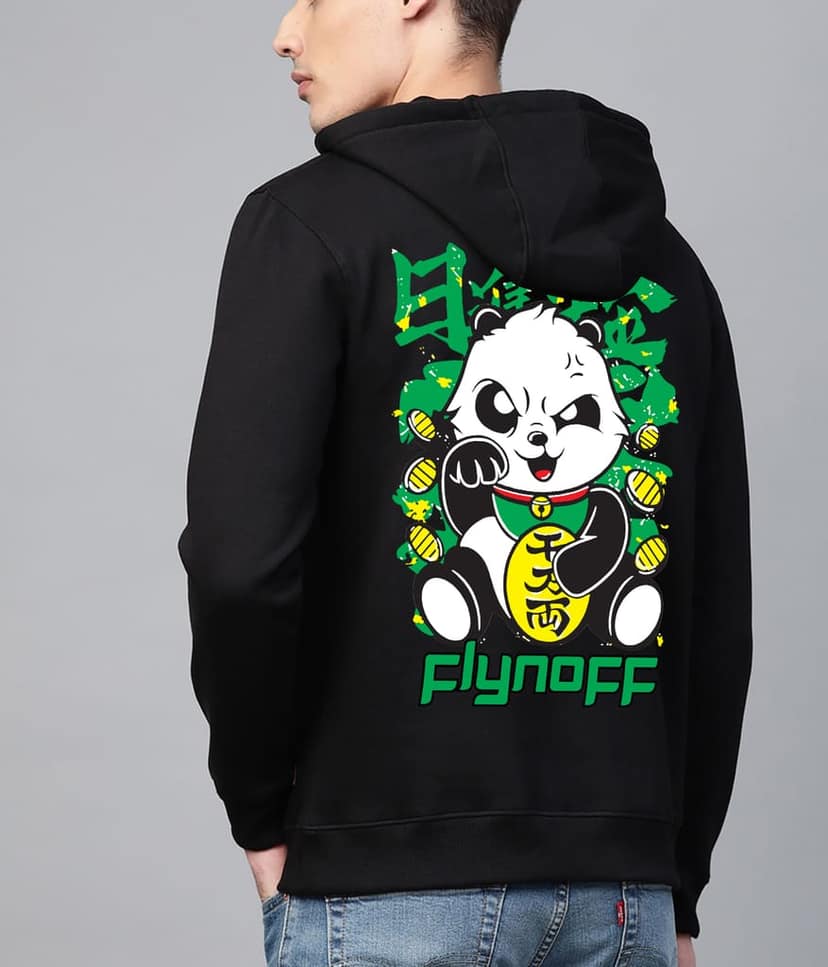 SCOTT FINCHER Black and Green Panda Graphic Hoodie : AA(RSHOD)BLACK_26